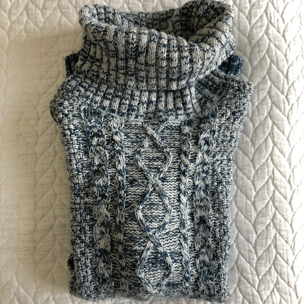 Banana Republic marled blue chunky sweater tunic